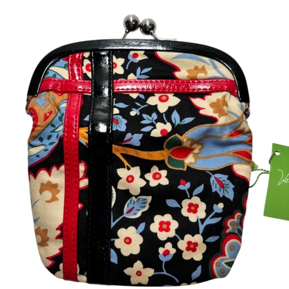 RARE Vera Bradley Please Hold KissLock Coin Clutch Versailles Retired Retro 90s - Picture 2 of 12